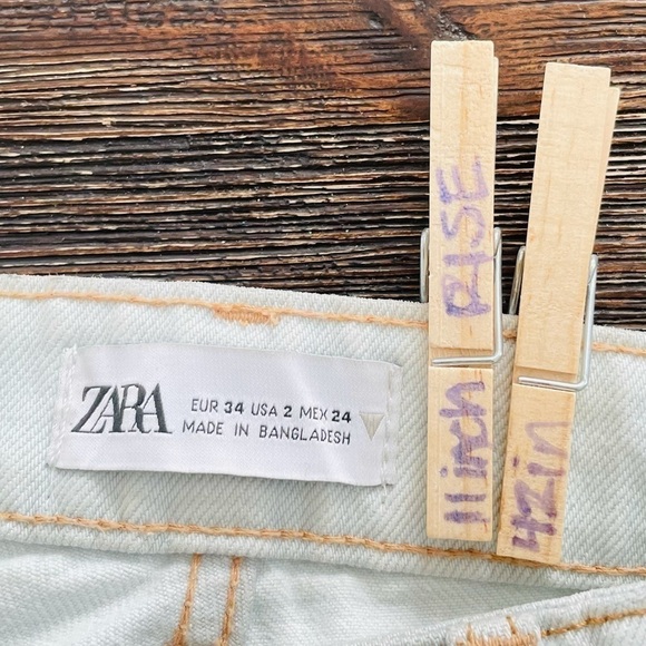 Zara button fly high rise straight leg jeans - Picture 4 of 4